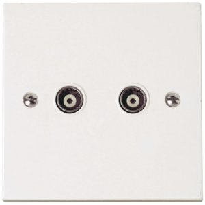 CoAxial Twin Isolated Socket White