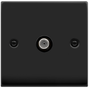 Satellite Single Socket Matt Black