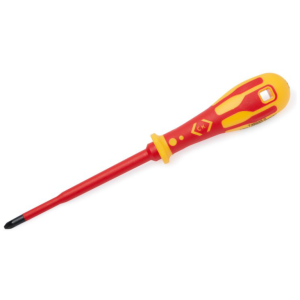 Slim Pozidriv VDE Screwdriver PZ1x100mm Molybdenum-Vanadium Steel
