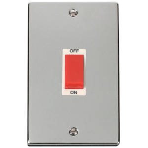 2 Gang Cooker Control Switch 45A Polished Chrome