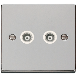 CoAxial Twin Isolated Socket Polished Chrome