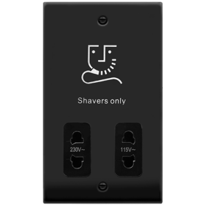 Dual Voltage Shaver Socket 115/230V Matt Black