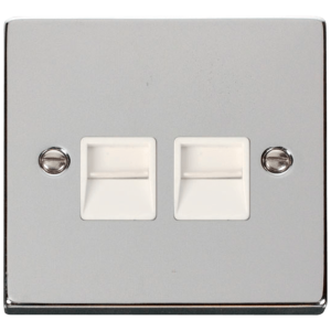 Telephone Master Twin Socket Polished Chrome