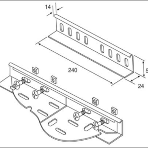 Wrapover for Heavy Duty Tray Coupler 240x53mm Steel Pre-Galvanised