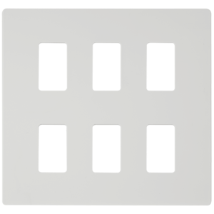 Definity 6 Gang Frontplate Metal White