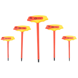 Set VDE Insulated T-Handle Hexagon Key 3-6mm S2 Alloy Steel