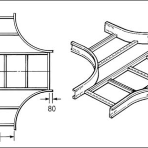 4 Way Equal for Cable Ladder U15 Crossover 450mm Steel Hot Dipped Galvanised