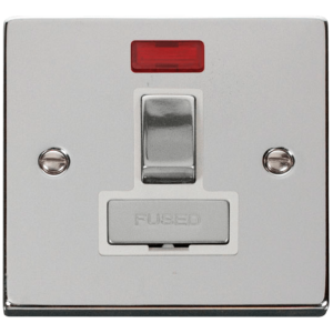 Ingot Switched c/w Neon Connection Unit 13A Polished Chrome