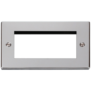 2 Gang 4 Module Frontplate Polished Chrome