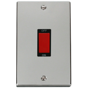 2 Gang Cooker Control Switch 45A Polished Chrome