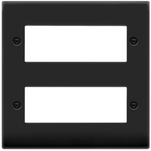 12 Gang 2 Tier Minigrid Module Frontplate Matt Black