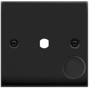 1 Gang Dimmer & Knob 1 Module Frontplate Matt Black