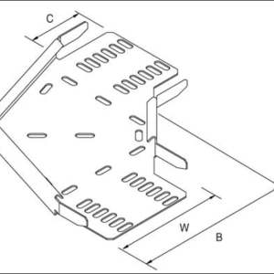 90Deg Flat for Medium Duty Tray Bend 100mm Steel Pre-Galvanised