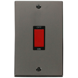 2 Gang Cooker Control Switch 45A Black Nickel