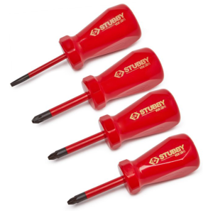 Stubby Slim VDE 4 Piece Set Screwdriver Chrome Vanadium Steel