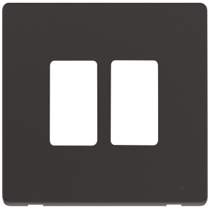 Definity 2 Gang Frontplate Metal Black