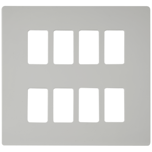 Definity 8 Gang Frontplate White