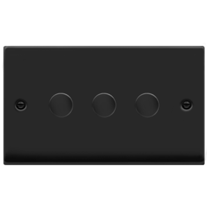 3 Gang 2 Way Trailing Edge Dimmer Switch 3x100W Matt Black