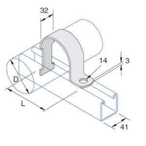 Pipe Clamp 32-43mm Hot Dipped Galvanised