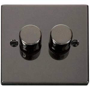 2 Gang 2 Way Dimmer Switch 2x100W Black Nickel