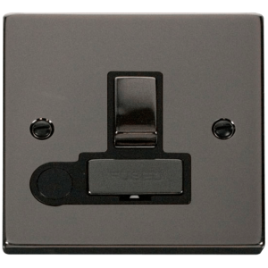 Ingot Switched c/w Flex Outlet Connection Unit 13A Black Nickel