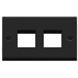 MiniGrid 2 Gang 2x2 Aperture Frontplate Matt Black