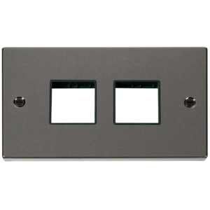 2 Gang 4 Aperture 2x2 Frontplate Black Nickel