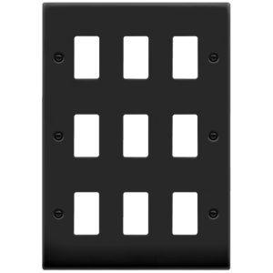 Deco 9 Gang Frontplate Matt Black