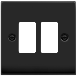 Deco 2 Gang Frontplate Matt Black
