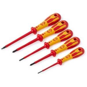SLP/PZD 5 Piece Set Slotted Screwdriver Molybdenum-Vanadium Steel