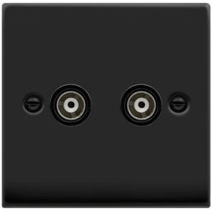CoAxial Twin Isolated Socket Matt Black