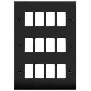 Deco 12 Gang Frontplate Matt Black