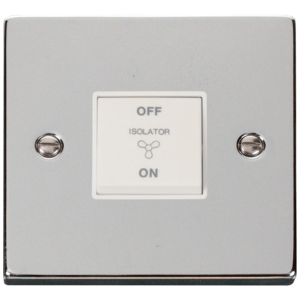 Fan Isolator 3P Switch 10A Polished Chrome