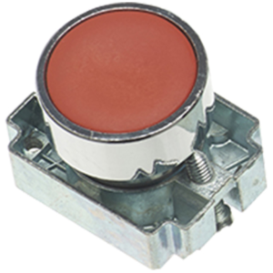 Flush c/w Mounting Collar IP65 Pushbutton 22.5mm Red Metal