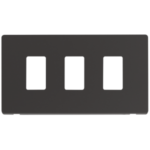 Definity 3 Gang Frontplate Metal Black