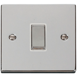 1 Gang 2 Way Plate Switch 10A Polished Chrome