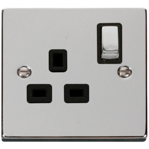 Ingot 1 Gang DP Switched Socket 13A Polished Chrome