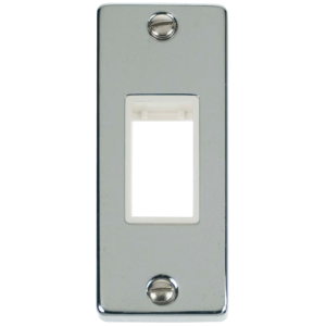 1 Gang Single Aperture Architrave Frontplate Polished Chrome