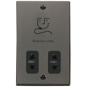 Dual Voltage Shaver Socket 115/230V Black Nickel