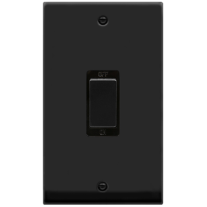 2 Gang DP Switch 45A Matt Black