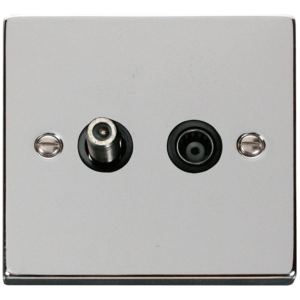 CoAxial Single Isolated Socket Polished Chrome