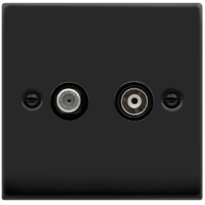 Satellite & CoAxial Isolated Socket Matt Black