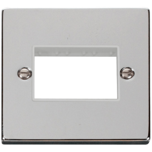 1 Gang 3 Aperture Frontplate Polished Chrome