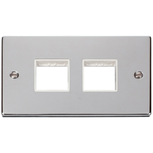 2 Gang 4 Aperture 2x2 Frontplate Polished Chrome