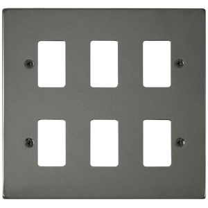 Deco 6 Gang Frontplate Black Nickel