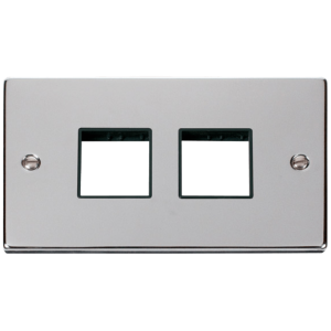 2 Gang 4 Aperture 2x2 Frontplate Polished Chrome