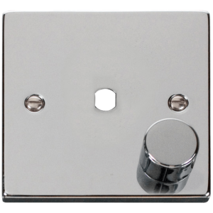 1 Gang Single Dimmer c/w Knob Plate Polished Chrome