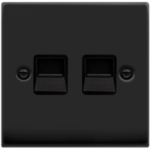 Telephone Master Twin Socket Matt Black