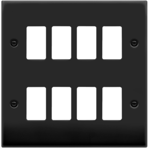 Deco 8 Gang Frontplate Matt Black