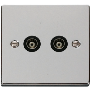 CoAxial Twin Isolated Socket Polished Chrome